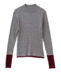 CRAFT STANDARD BOUTIQUE 洗える/とてもち配色モックネックリブニットプルオーバー/24AW