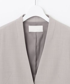 自由区 【セットアップ対応・洗える】ウールブレンドセットアップノーカラー ジャケット