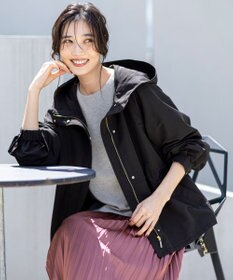 ANY SIS 【撥水・洗える】フーディショート ブルゾン ブラック