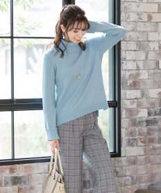 Tiaclasse L 【洗える】もっちり柔らかいリブタートルプルオーバーニット