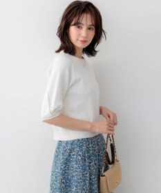 組曲 L 【先行予約・WEB限定】ポップコーンアーガイル5分袖 ニット