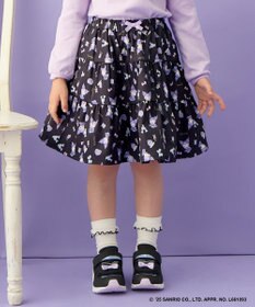 ANY KIDS 【マイメロディ＆クロミ×ANY KIDS】総柄 ティアードスカート ブラック×クロミ