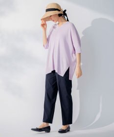 自由区 【洗える】撥水シルキーポプリン カーゴパンツ