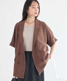 earth music&ecology 【セットアップ対応】リネンライクダブルジャケット