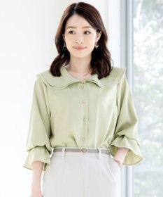 Tiaclasse 【洗える】フレアカラーブラウス