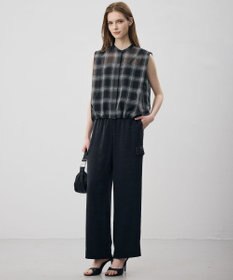 ICB L 【先行予約】ハイツイストシアーチェック ノースリーブブラウス