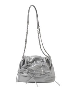 WEGO ギャザーリボンフラップバッグ