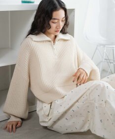 WEGO ハーフジップショートニットプルオーバー