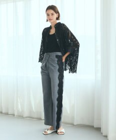 GRACE CONTINENTAL サイドレースデニムパンツ