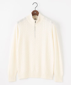 JOSEPH ABBOUD 【キングサイズ・暖か/軽量】カシミヤブレンド ハーフジップ ニット