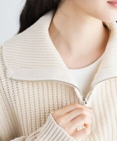 WEGO ハーフジップショートニットプルオーバー