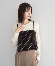 YECCA VECCA グリッタードットベロアオーバーキャミ