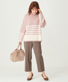 ANY SIS 【洗える】ハイウエストソフトテーパード パンツ