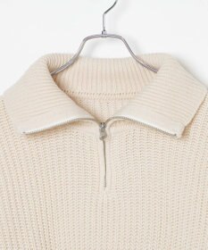 WEGO ハーフジップショートニットプルオーバー