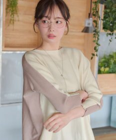 Tiaclasse 前後2wayバイカラーニットプルオーバー