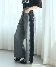 GRACE CONTINENTAL サイドレースデニムパンツ