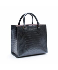 A.D.M.J. 【牛革】クロコ型押しスクエアトートM