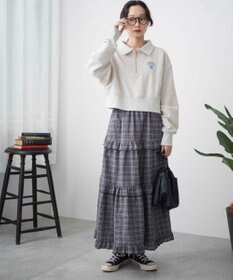 WEGO ハーフZIP襟付きショートスウェット