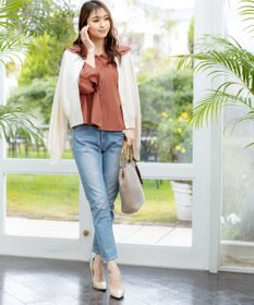 Tiaclasse 【洗える】フレアカラーブラウス