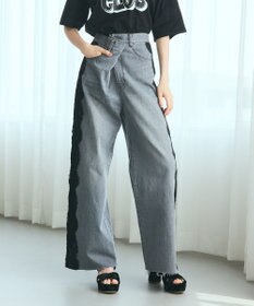 GRACE CONTINENTAL サイドレースデニムパンツ