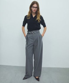 BEIGE， ZEPHYR / ベルト付き 2タックワイドパンツ
