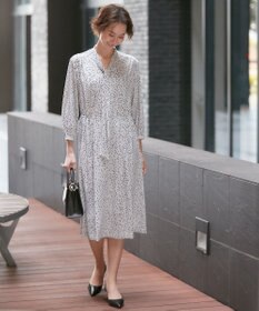 自由区 【XSサイズ～/洗える】フローイングドットプリント ワンピース