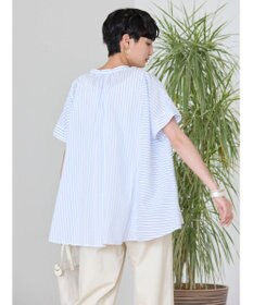 AMERICAN HOLIC 接触冷感フレンチスリーブ切り替えフレアブラウス