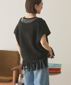 AMERICAN HOLIC 裾フリンジニットショートベスト