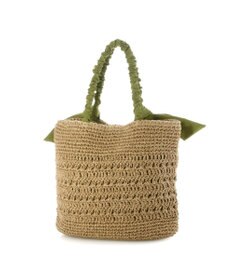 UNBILLION カシュカシュ cachecache / 下がりリボン柄編みトート カゴバッグ