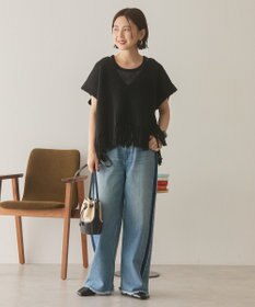 AMERICAN HOLIC 裾フリンジニットショートベスト