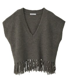 AMERICAN HOLIC 裾フリンジニットショートベスト