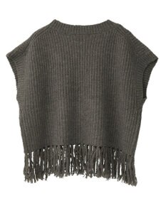 AMERICAN HOLIC 裾フリンジニットショートベスト