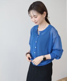 AMERICAN HOLIC バイカラーシアーニットカーディガン