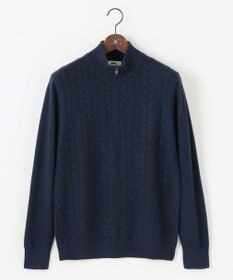 JOSEPH ABBOUD 【キングサイズ・暖か/軽量】カシミヤブレンド ハーフジップ ニット