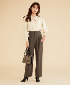 Feroux 【洗える】プチパールボウタイ ニット