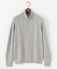 JOSEPH ABBOUD 【キングサイズ・暖か/軽量】カシミヤブレンド ハーフジップ ニット