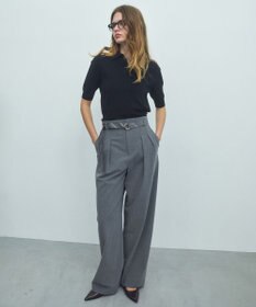 BEIGE， ZEPHYR / ベルト付き 2タックワイドパンツ