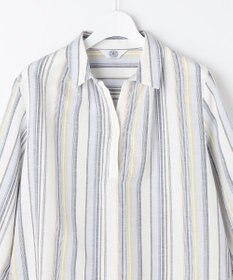 J.PRESS LADIES リネンMIX ストライプ スッキパー ブラウス