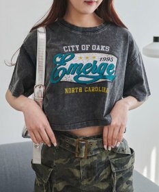 WEGO ヴィンテージウォッシュグラフィックショートT