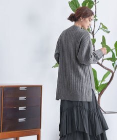 Tiaclasse L 【洗える】袖ボタンメランジニットチュニック