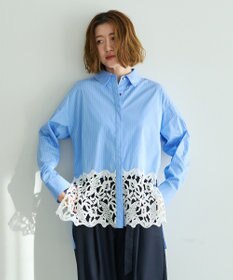 YECCA VECCA レースヘムロングシャツ