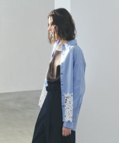 YECCA VECCA レースヘムロングシャツ