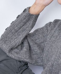 Tiaclasse L 【洗える】袖ボタンメランジニットチュニック