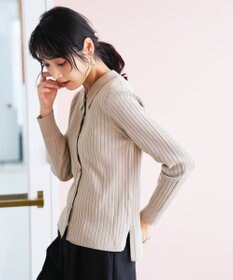 ANY SIS ポロカラーリブ ニット