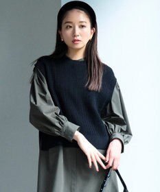 UNFILO 【洗える】ミニケーブル ニットベスト