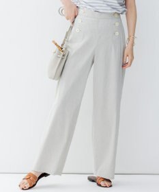 23区 【洗える】リネンヴィスコースストレッチ マリンパンツ