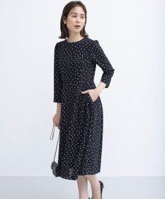 組曲 ドットジョーゼットプリント ワンピース