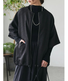 Green Parks AnriettMusee フロントジップジャガードブルゾン