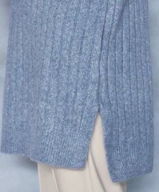 Tiaclasse L 【洗える】袖ボタンメランジニットチュニック