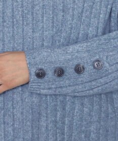 Tiaclasse L 【洗える】袖ボタンメランジニットチュニック